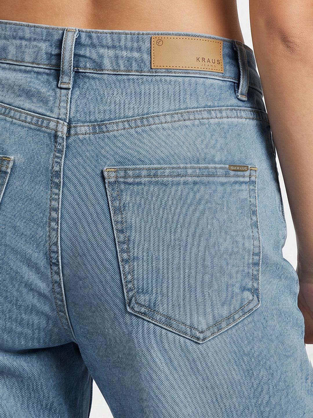 Women Light Blue High-Rise Straight Fit Jeans