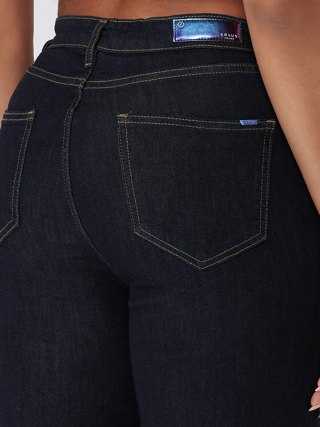 Dark Blue High-Rise Straight Fit Jeans