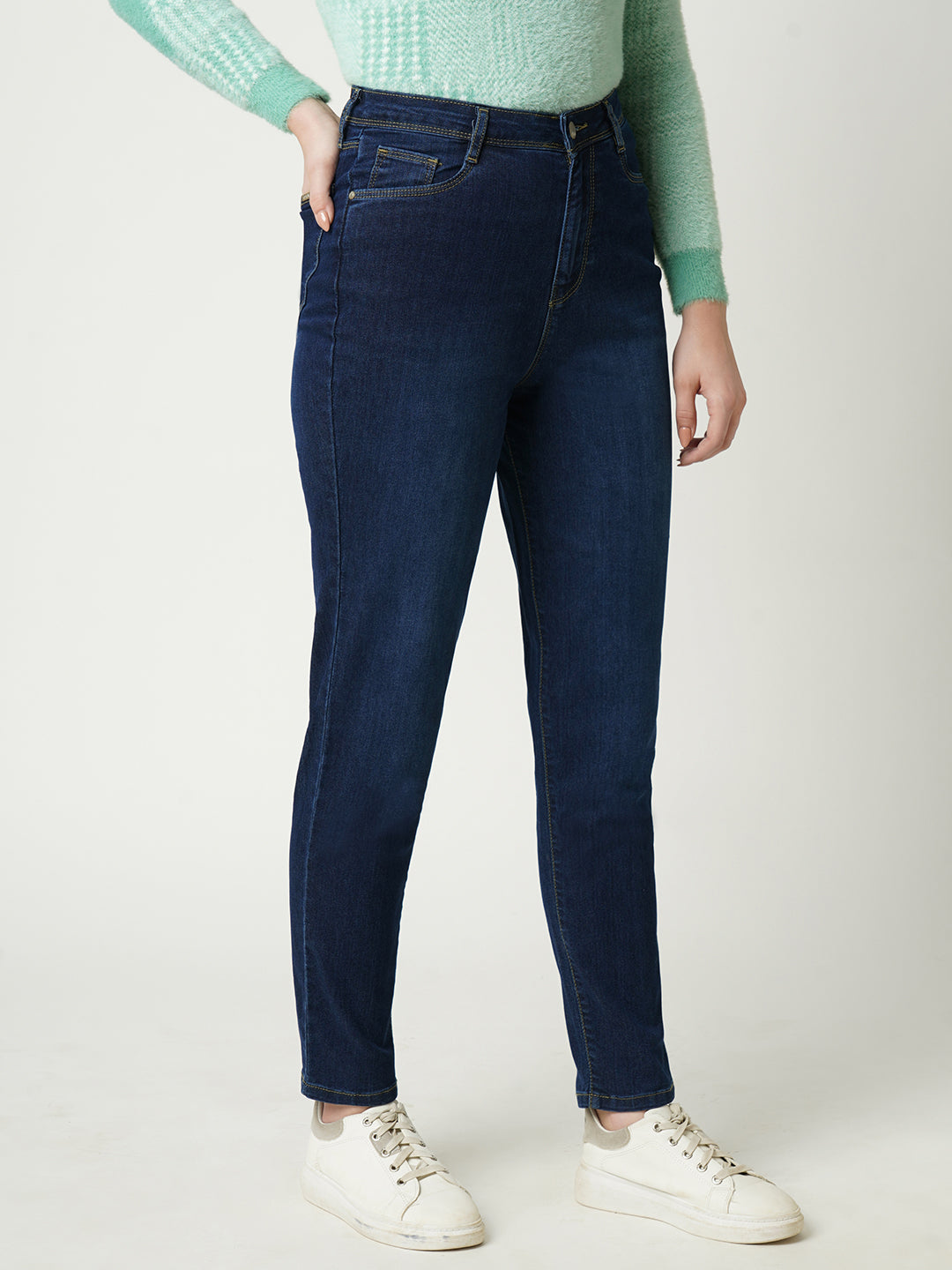 Women High-Rise Slim Straight Fit Jeans