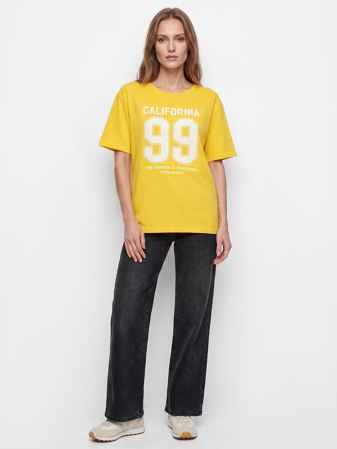 Women Golden Sunset Oversized T-Shirt