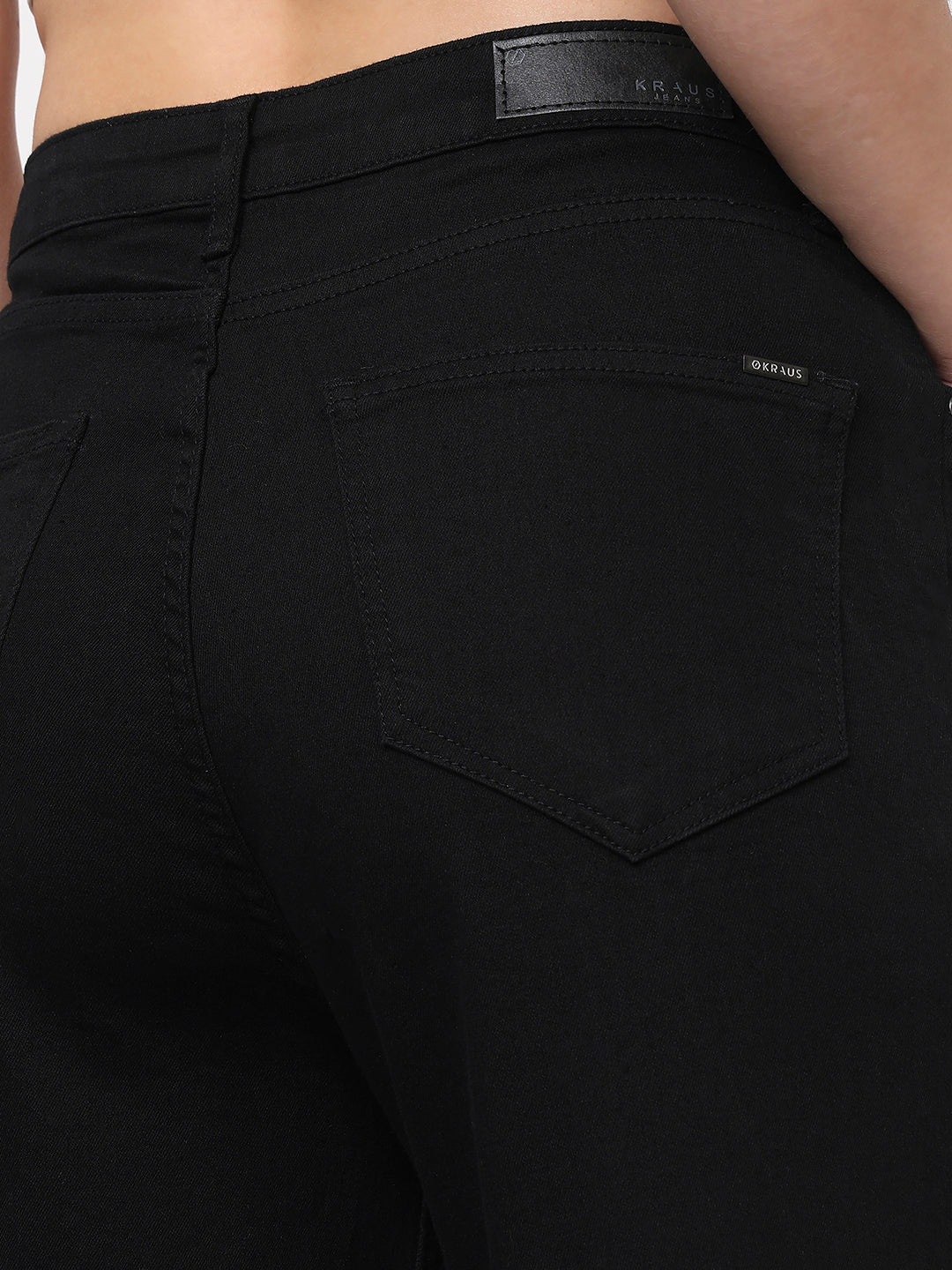 Black Super Wide Leg Jeans