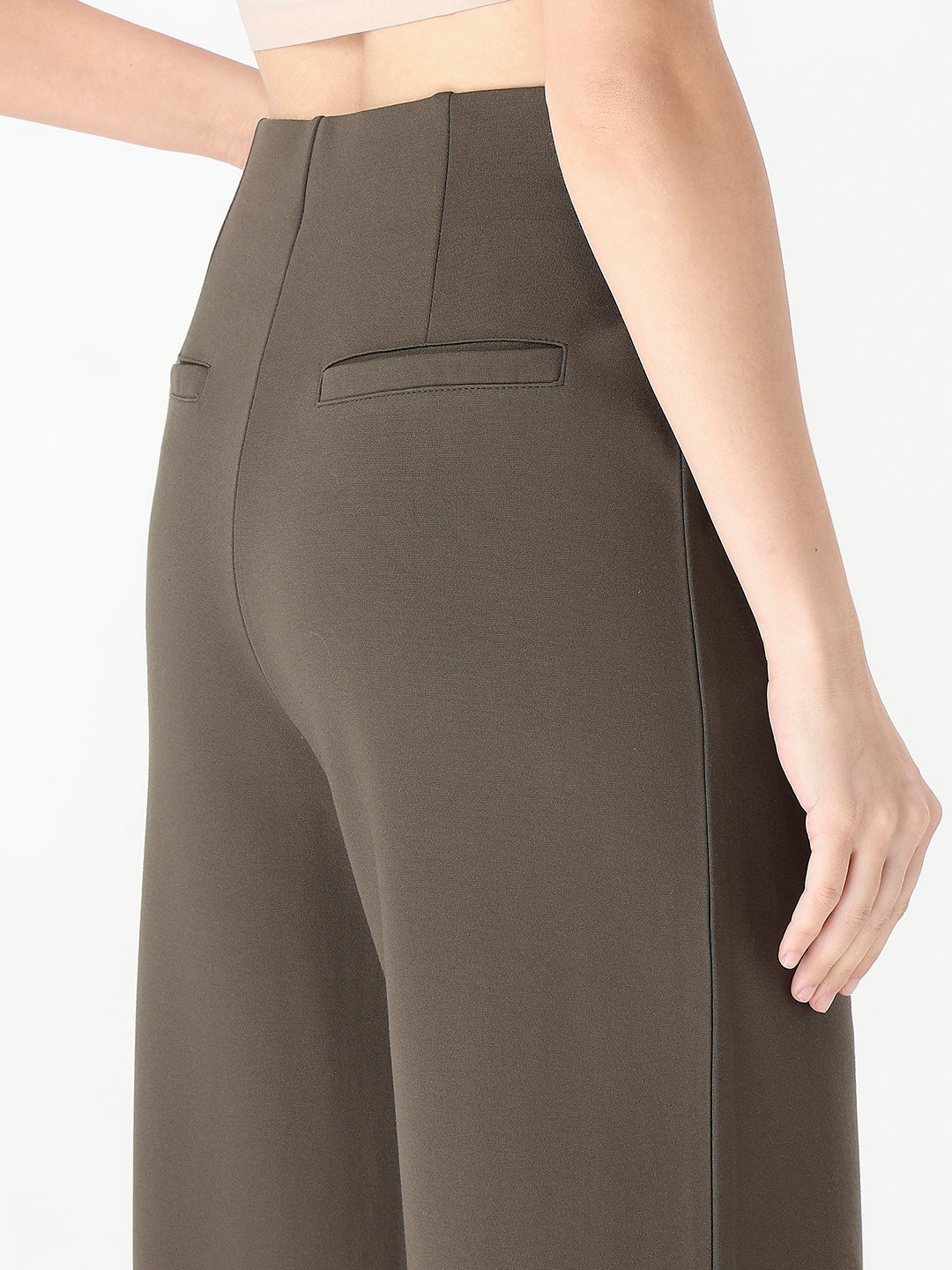 Women Olive High-Rise Treggings