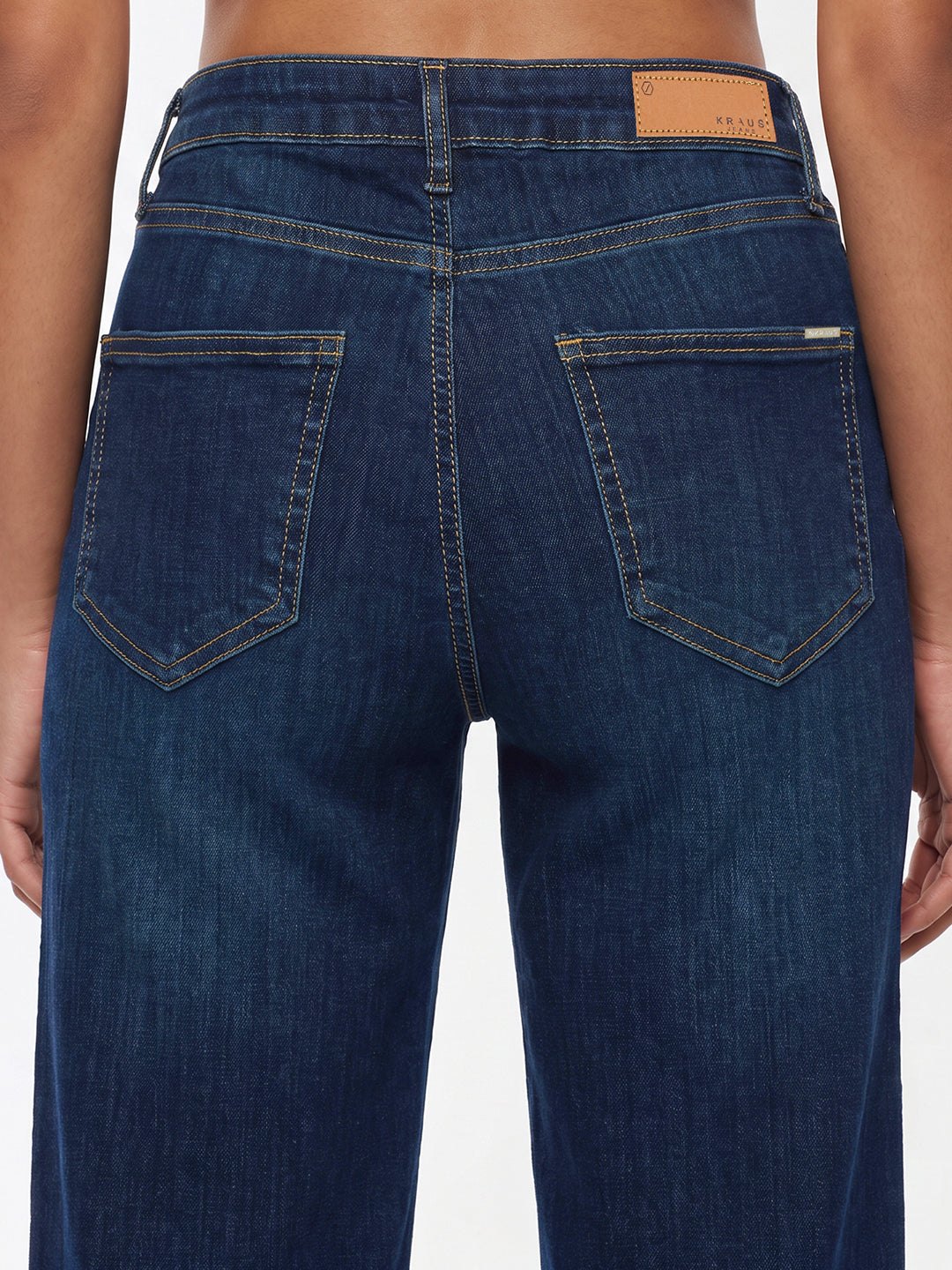 Dark Blue High-Rise Straight Fit Jeans