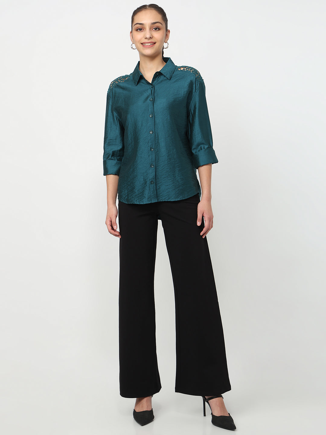 Women Deep Lake Oversized Shirt
