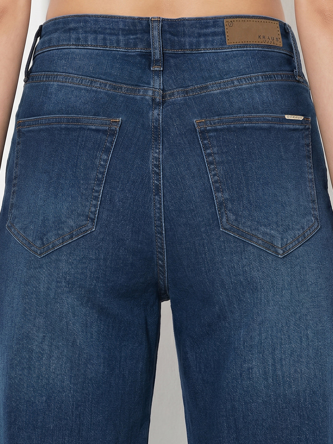 Women Blue High-Rise Straight Fit Jeans