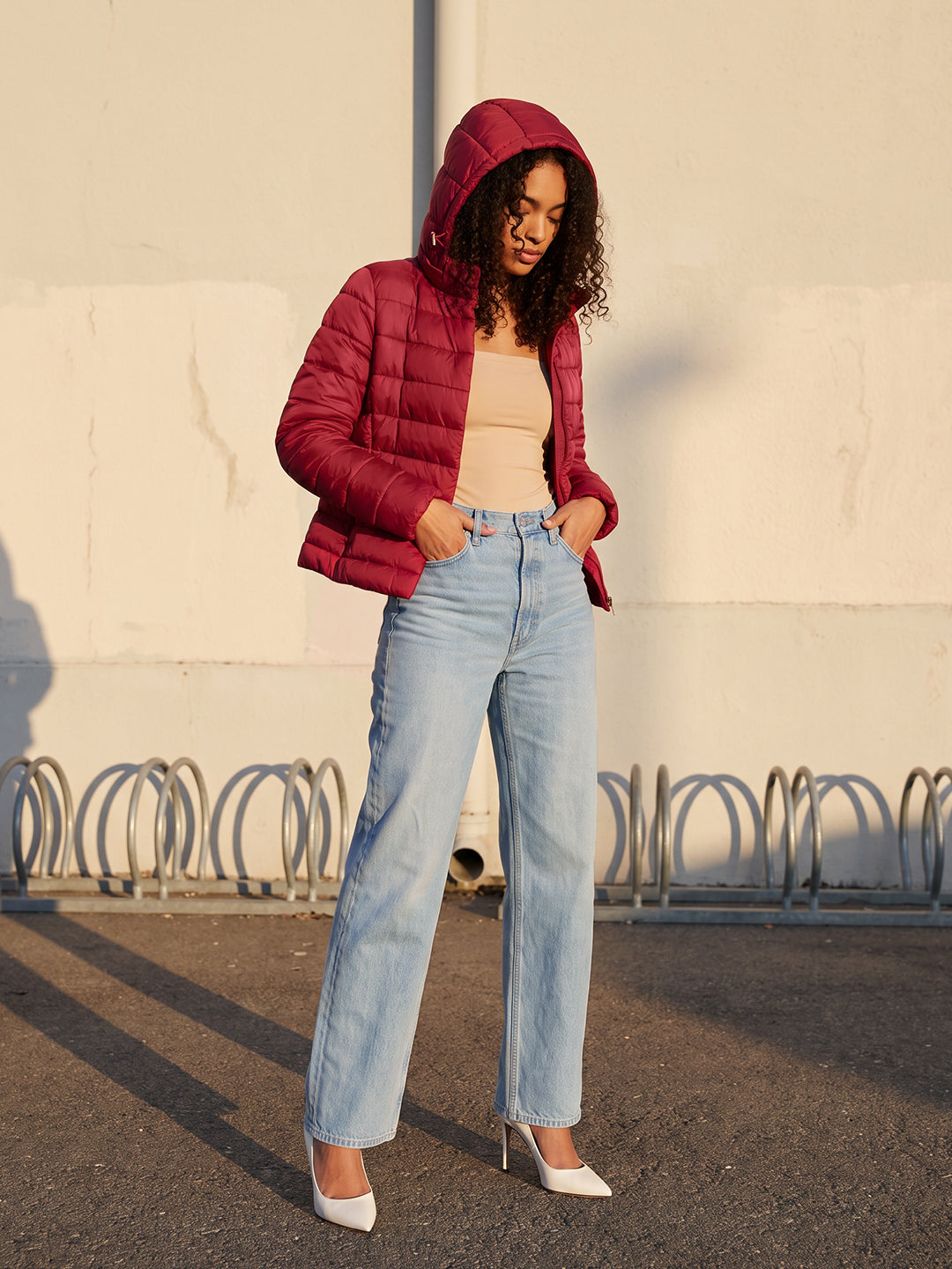 Maroon Winter Puffer Jacket