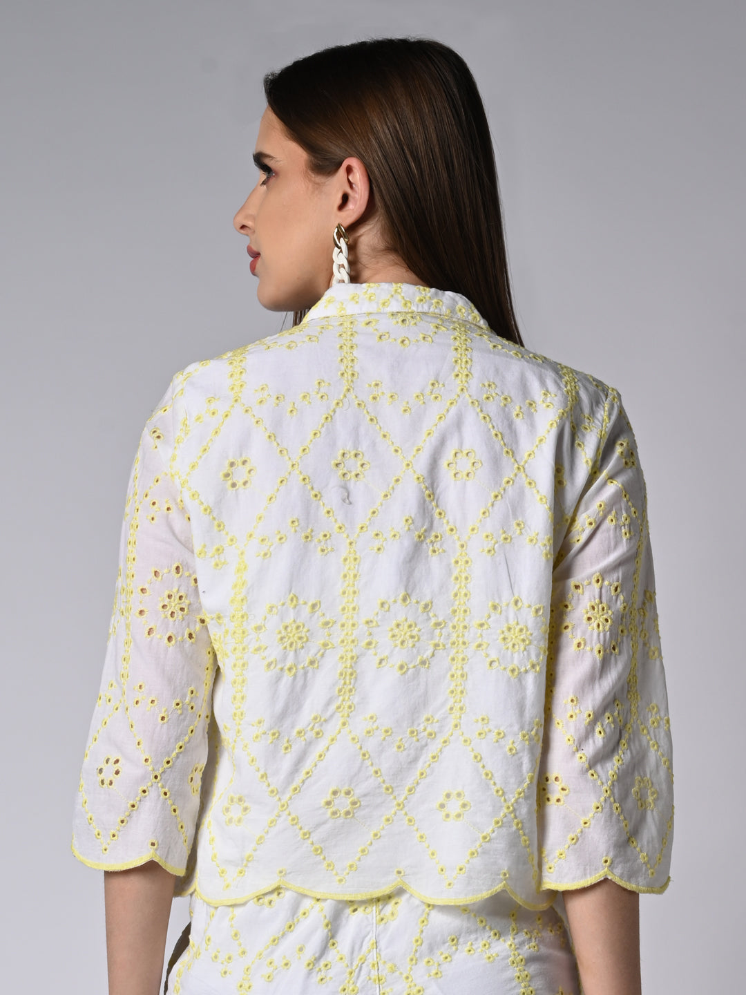 Women Self Design White Shirt