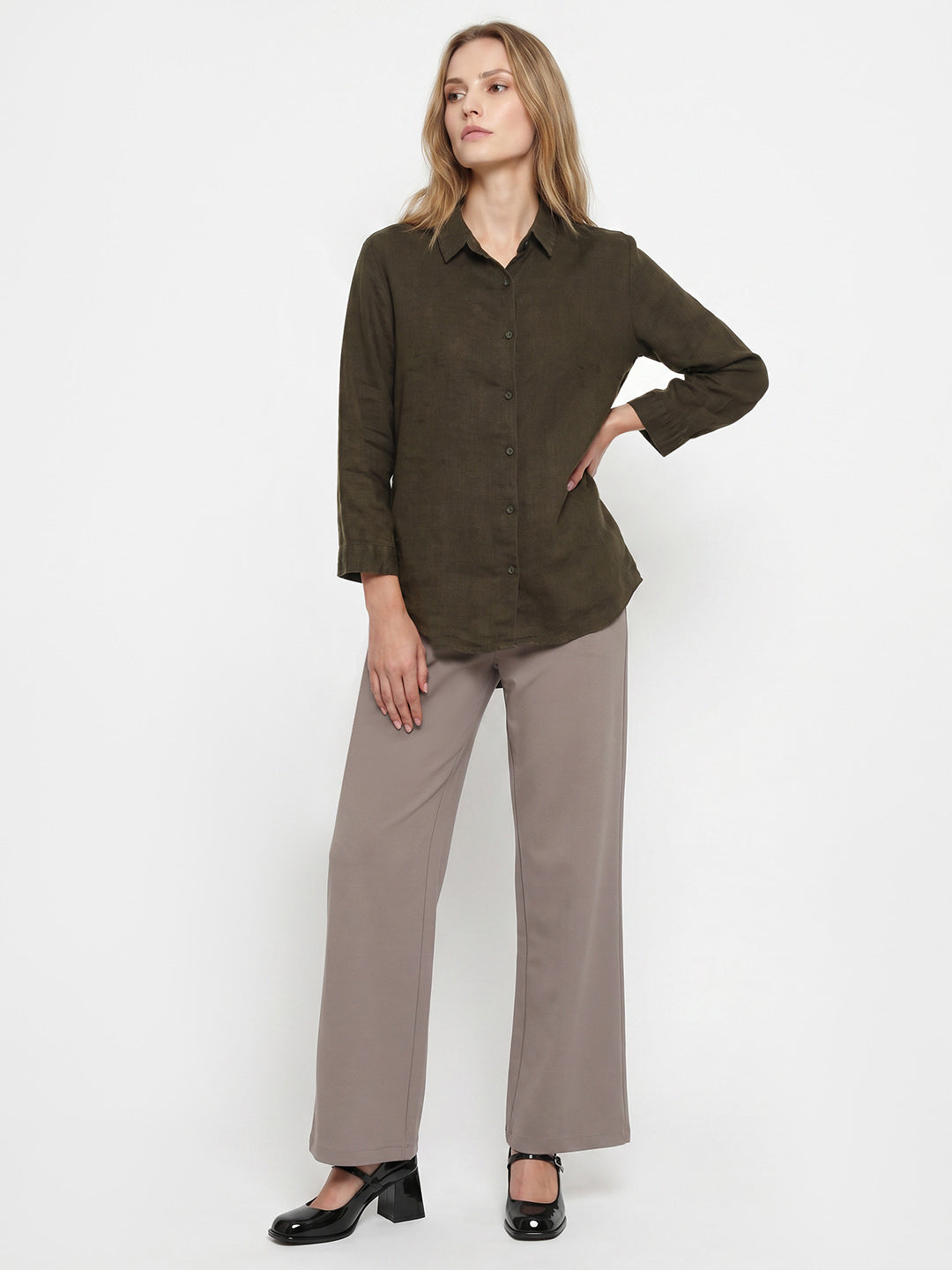 Women Olive Shirt