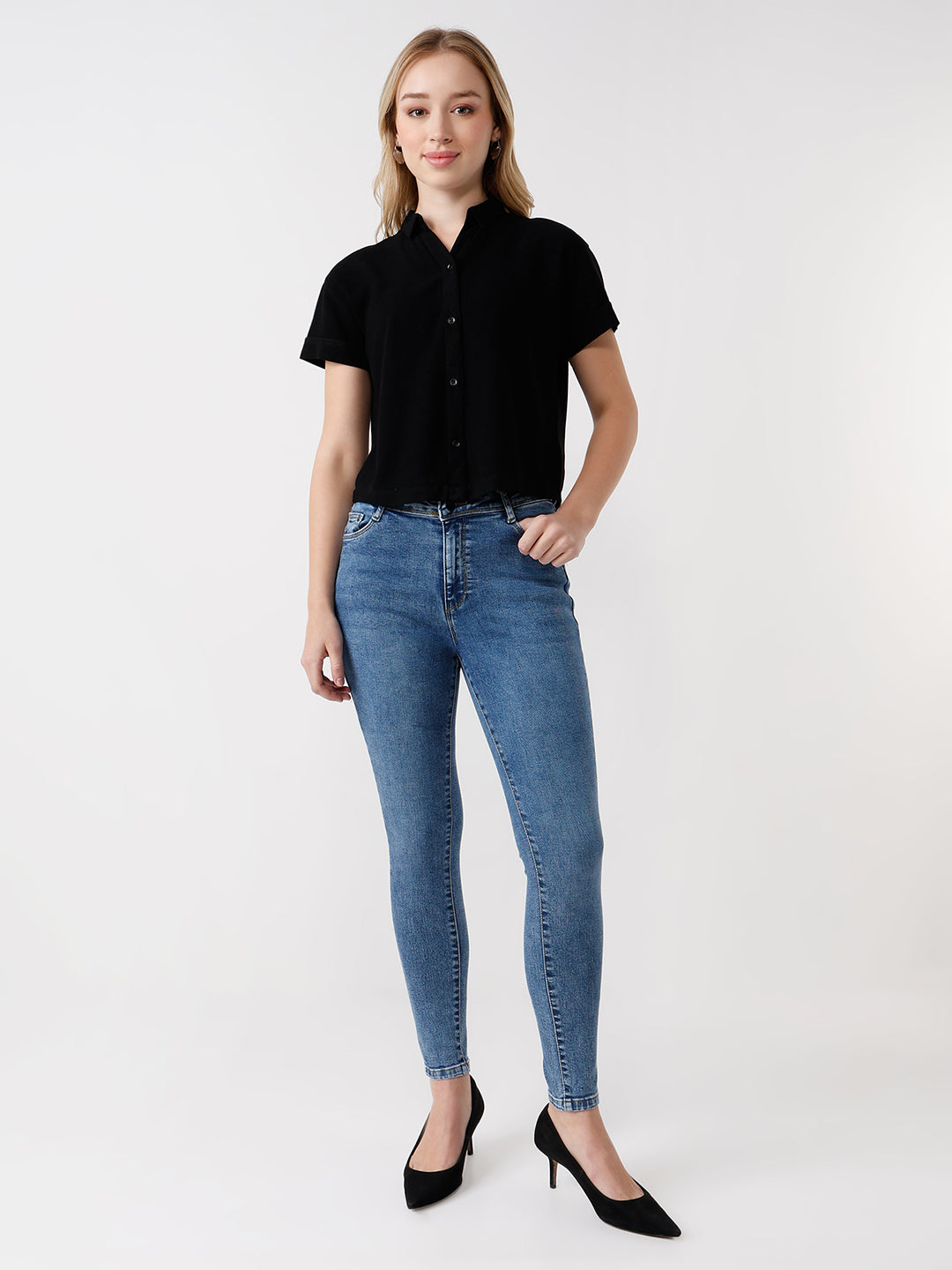 Women Blue Sky High-Rise Skinny Fit Jeans