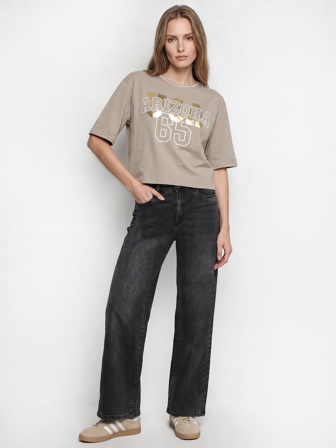 Women Light Oyester Graphic Genz Tees