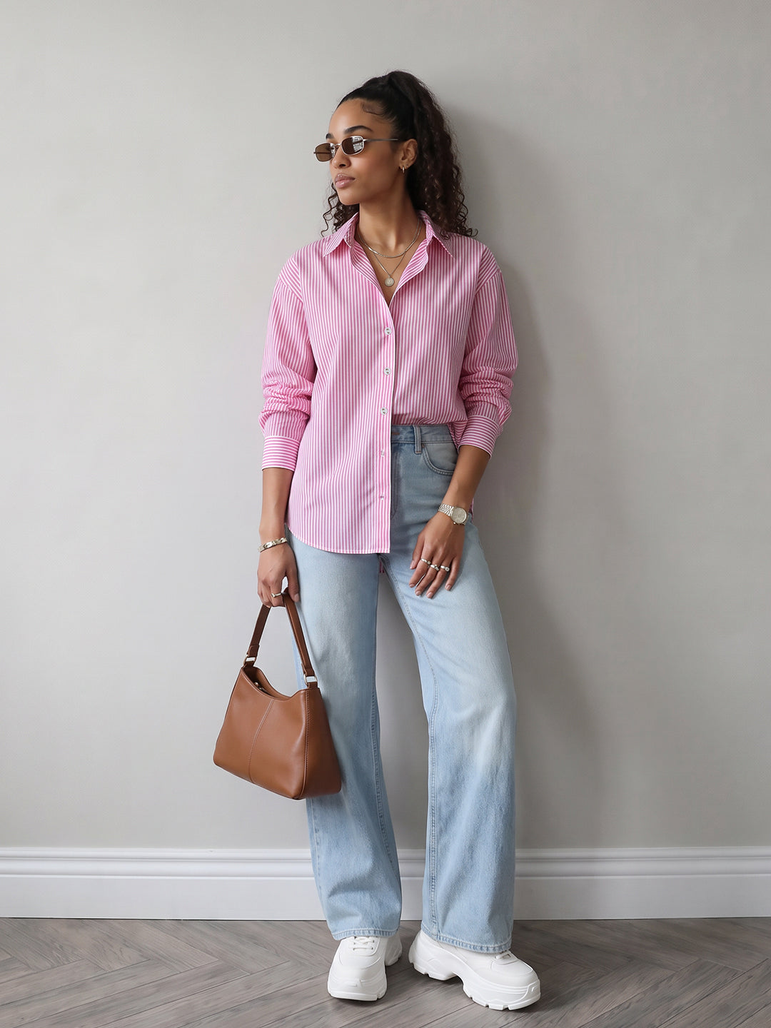 Pink/White Oversized Shirt