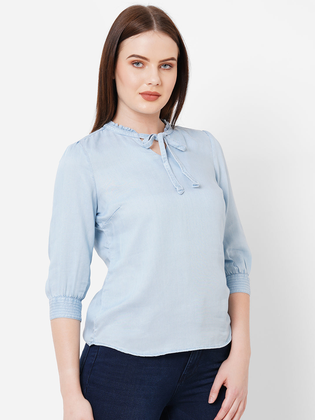 Women Tie-Up Denim Top