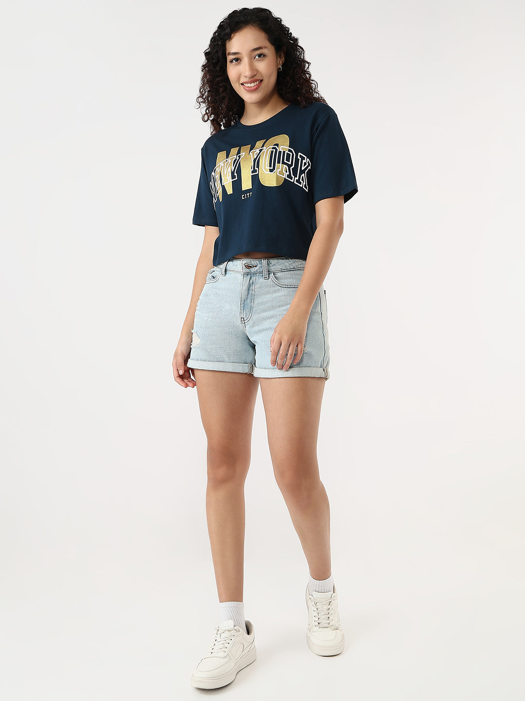 Women Airforce Slim Graphic Crop T-Shirt