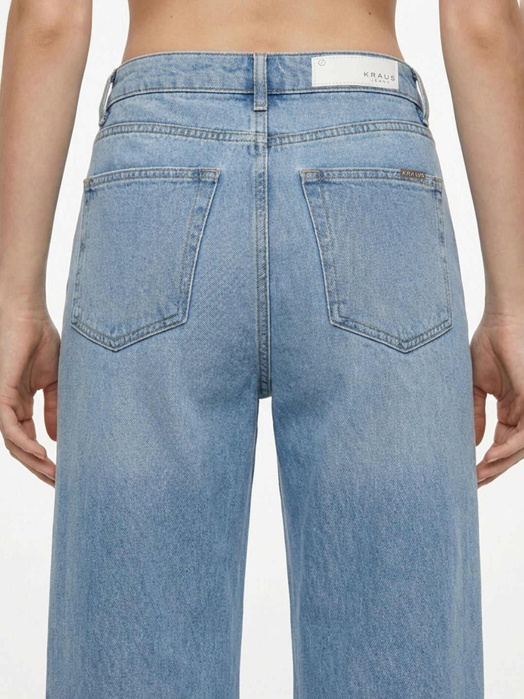 Women Light Blue High-Rise Wide Leg Shimmer Jeans