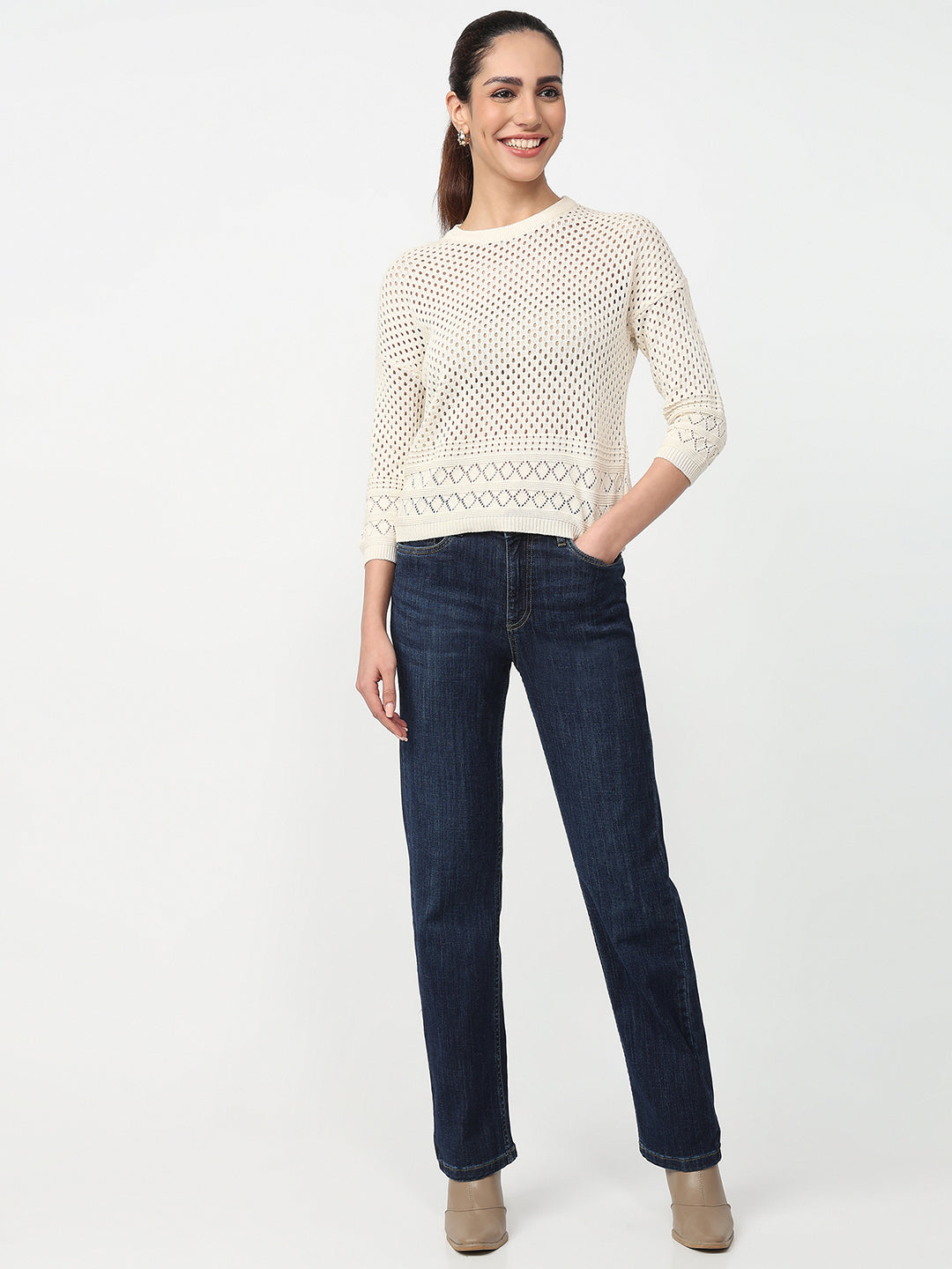 Women Ivory Ponitelle Top