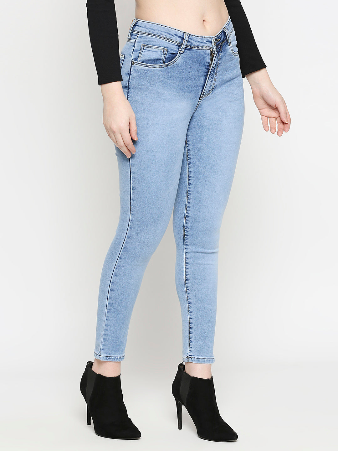 Women Blue High-Rise Skinny Jeans