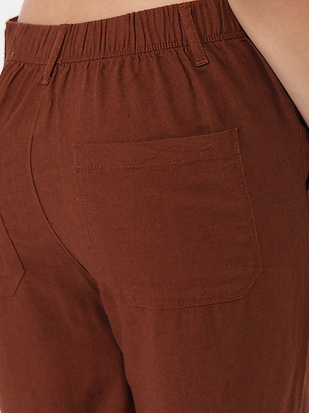 Women Sepia Loose Straight Fit Pants
