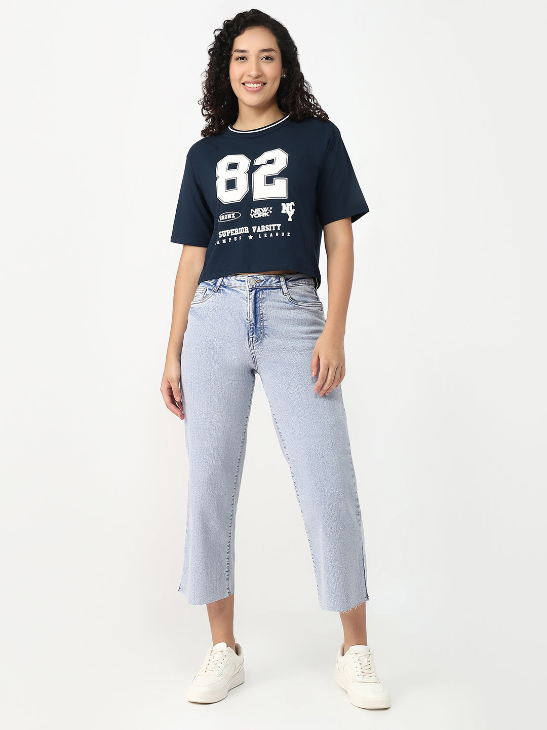 Women Airforce Slim Fit Graphic Crop T-Shirt