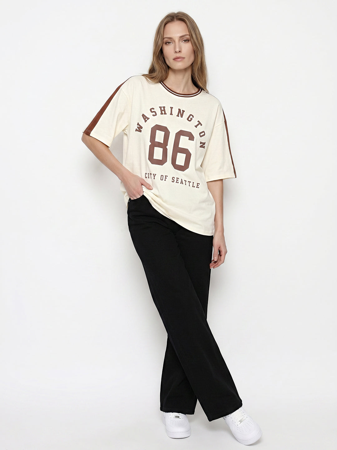 Women Ivory Oversized T-Shirt