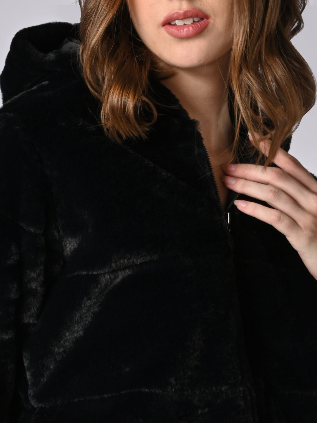 Women Solid Suede Jacket