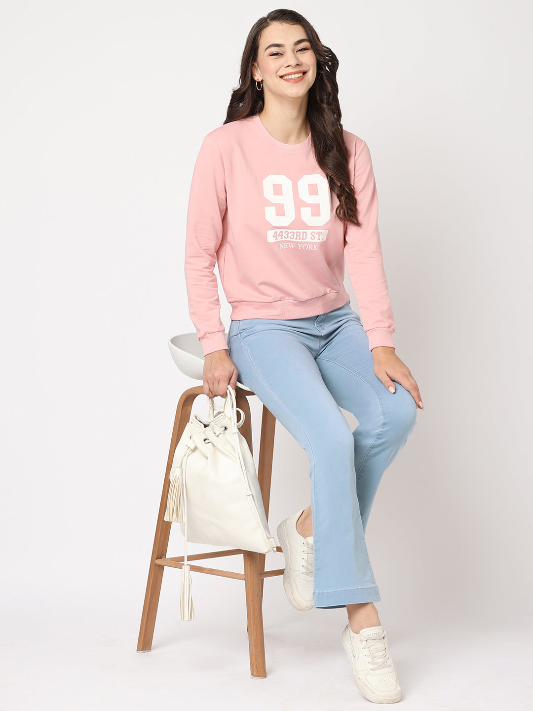 Women Light Blue High-Rise Flare Jeans