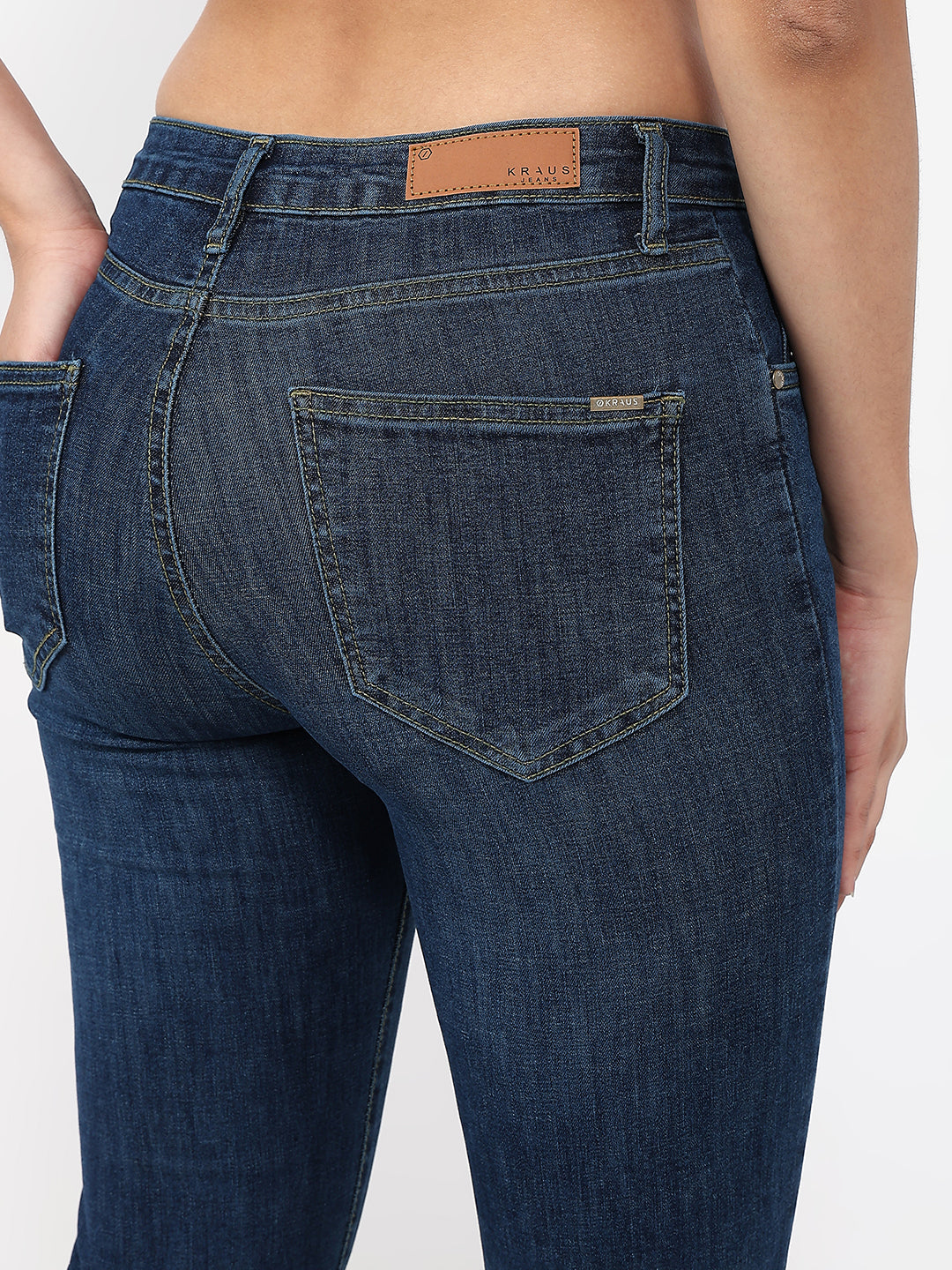 Women Dark Blue Slim Straight Fit Jeans