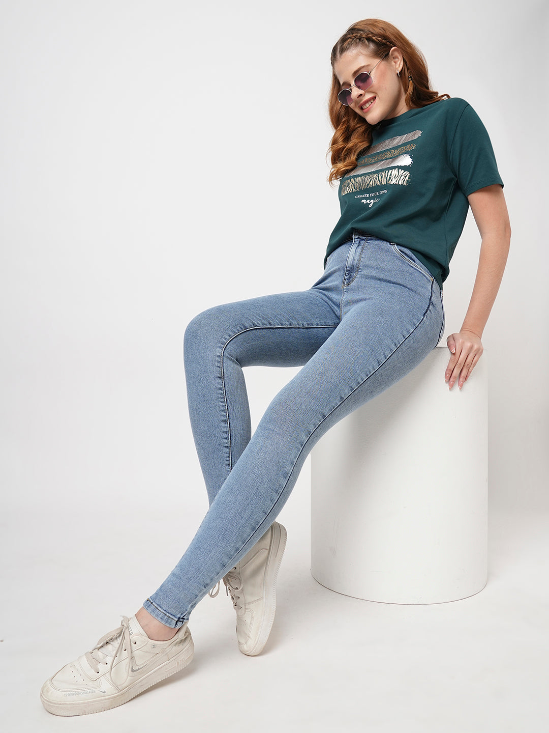 Women Blue Sky High-Rise Skinny Fit Jeans