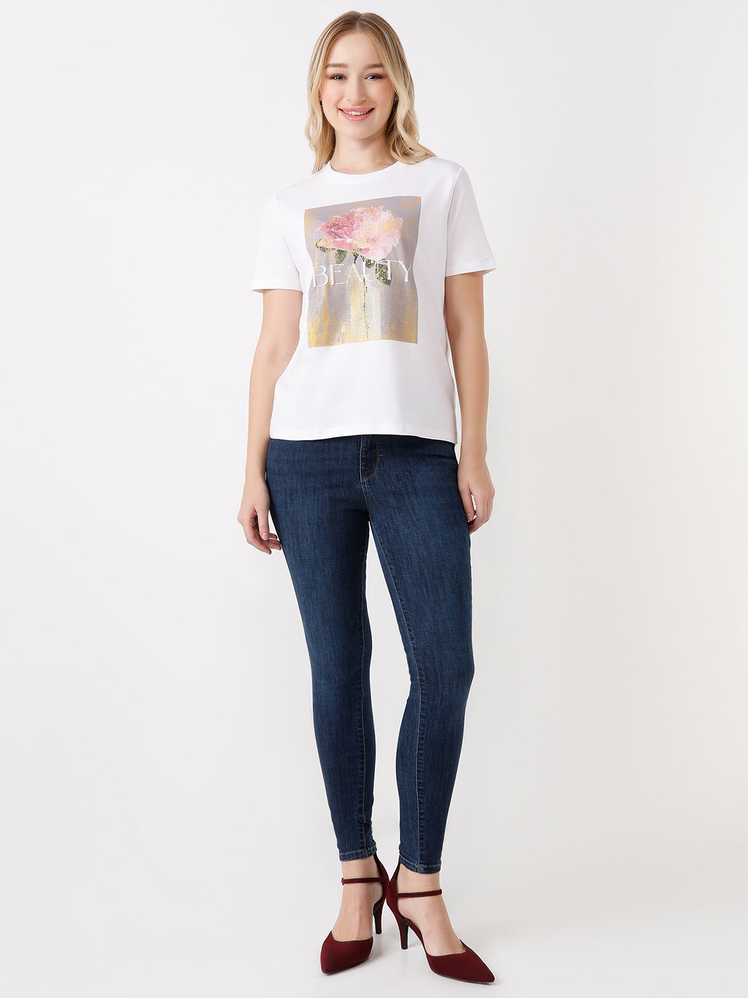 Women Slim Fit Boxy T-Shirt