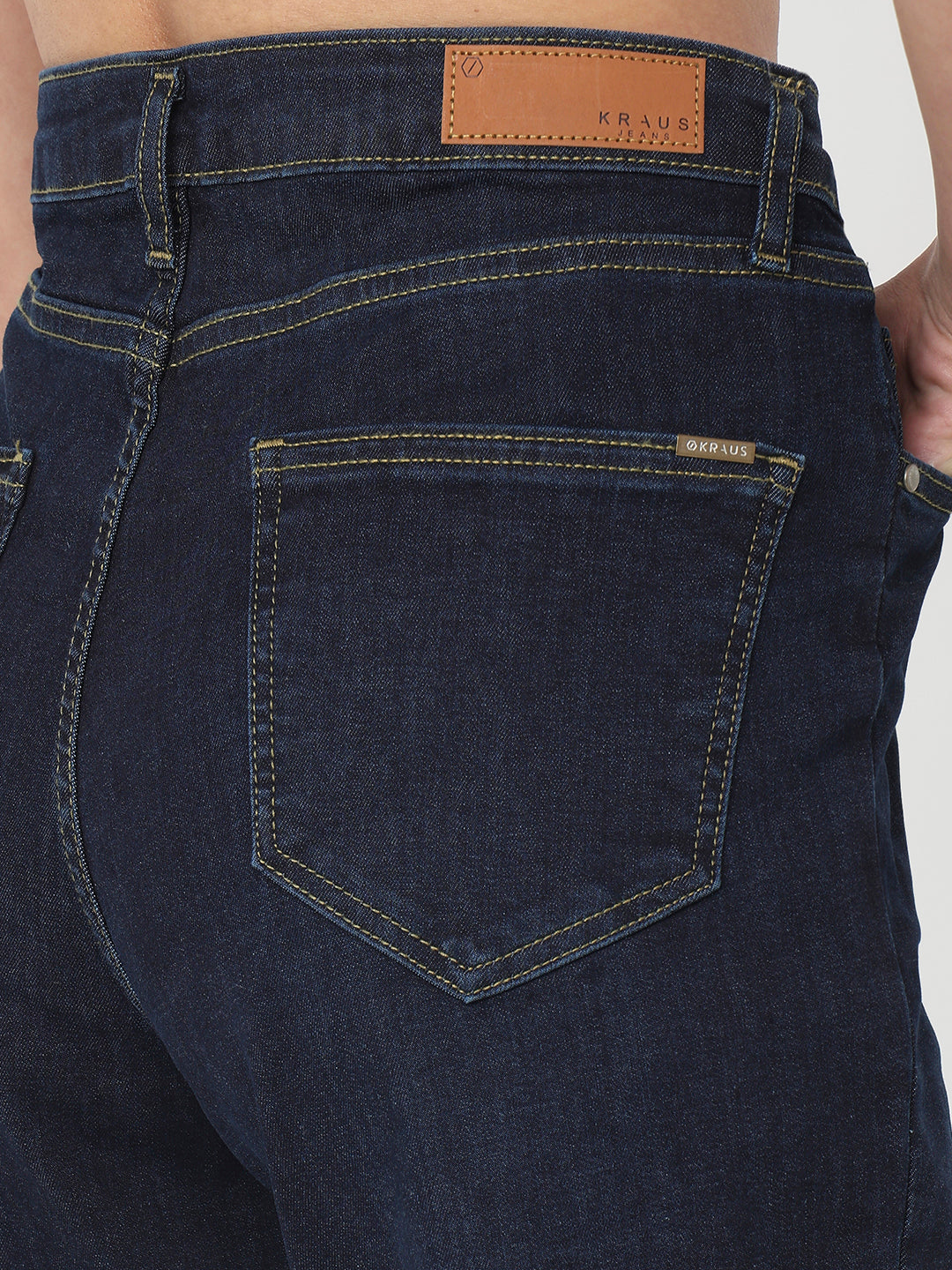 Women Dark Blue High-Rise Super Wide Leg Jeans