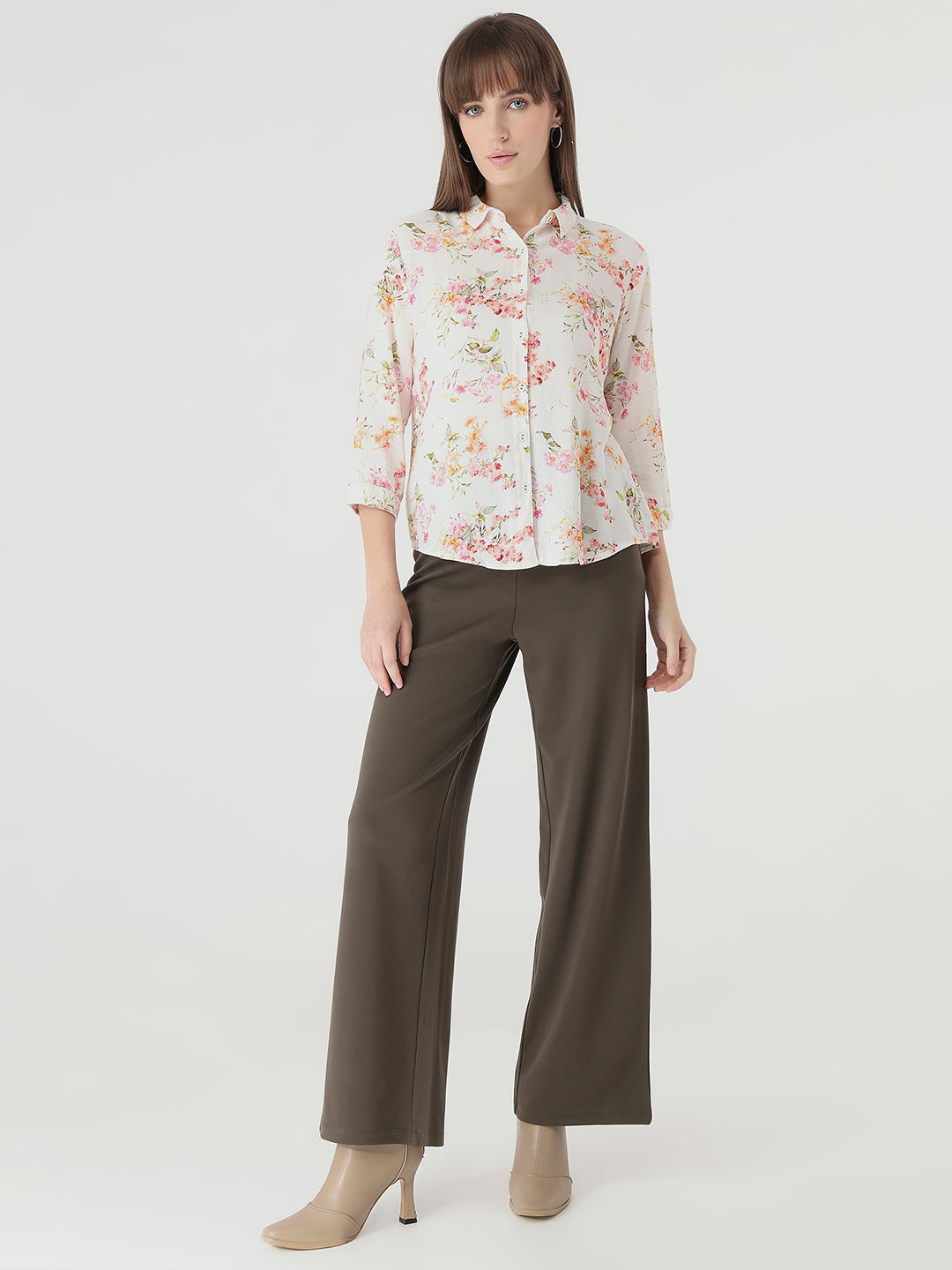 Women Floral Print Slim Fit Shirt