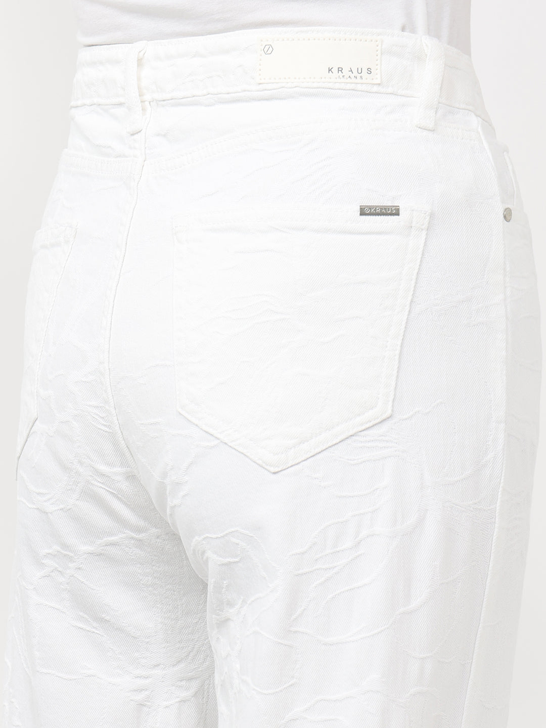 Women White High-Rise Straight Fit Jeans