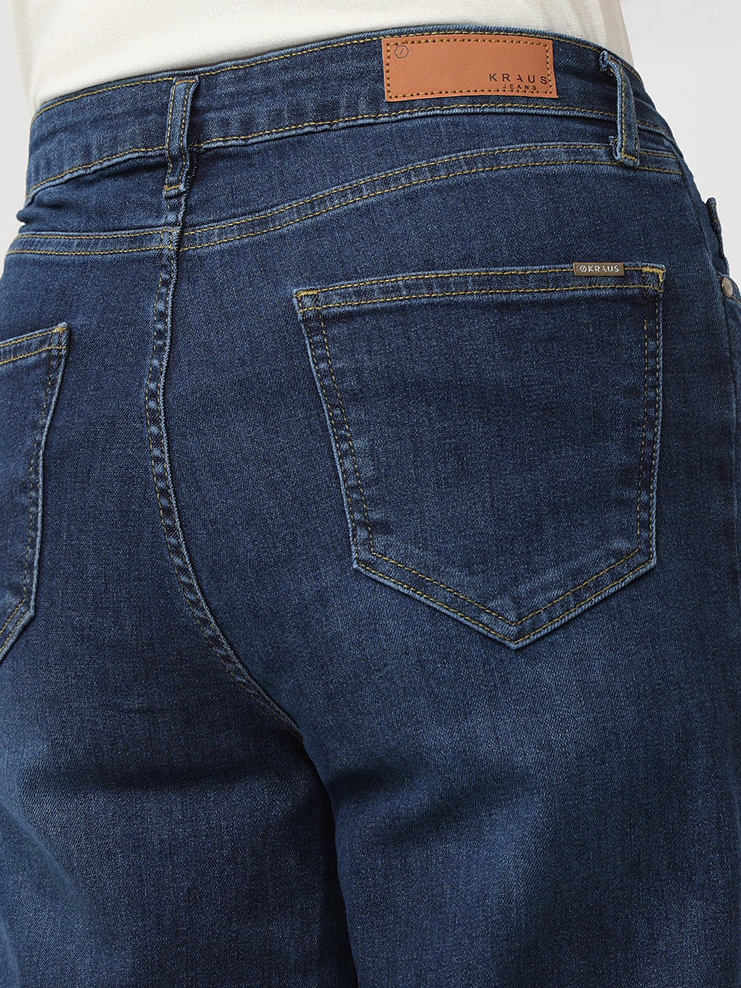 Dark Blue High-Rise Straight Fit Jeans
