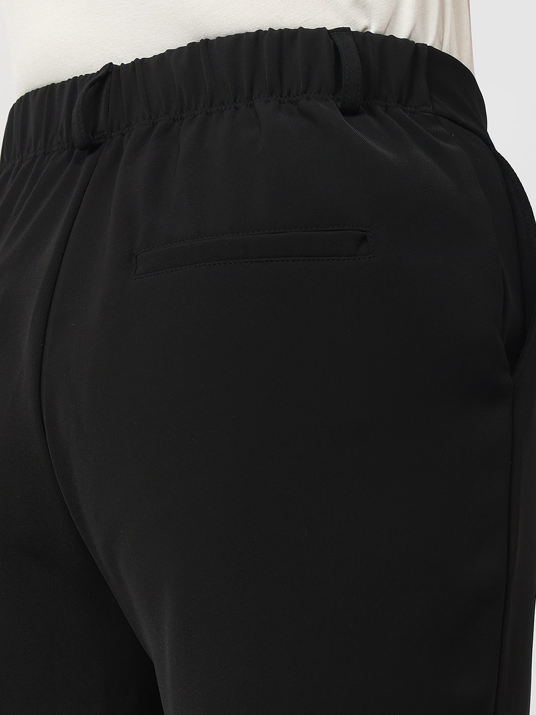 Black High-Rise Straight Fit Korean Pants