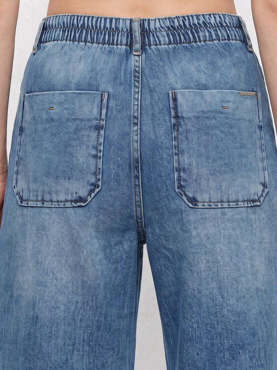 Women Blue High-Rise Super Wide Leg Jeans