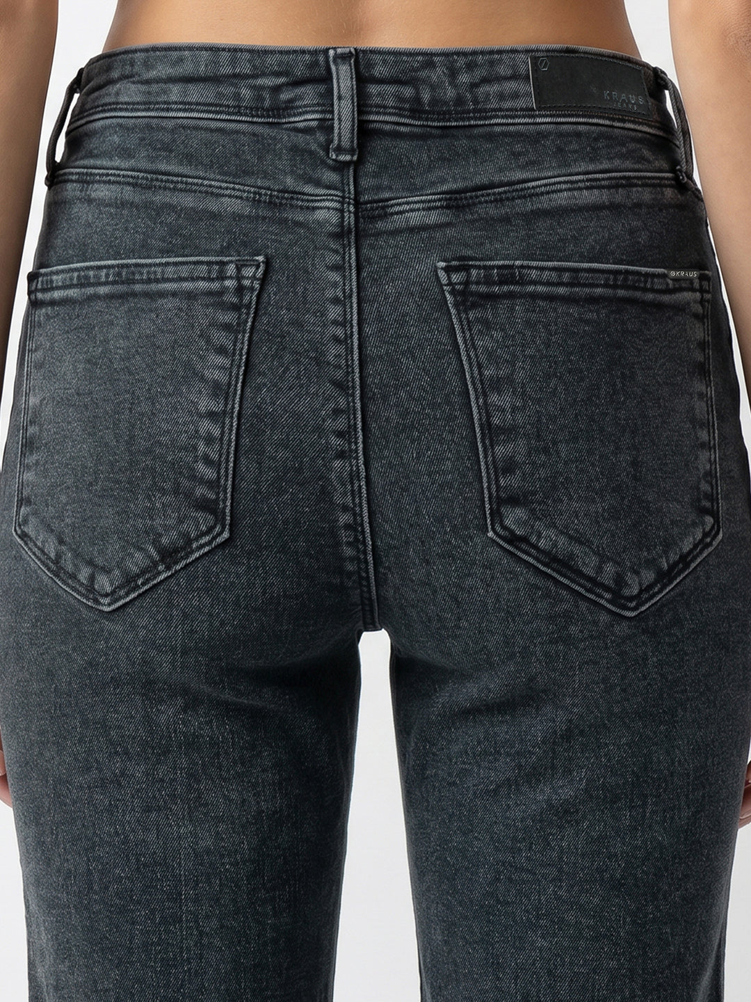 Women Slate Blue High-Rise Crop Flare Jeans