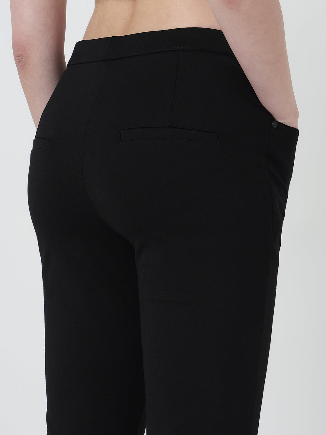 Women Black Mini Flare Treggings