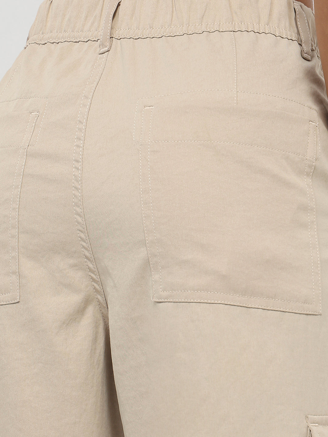 Women Beige Mid-Rise Cargo