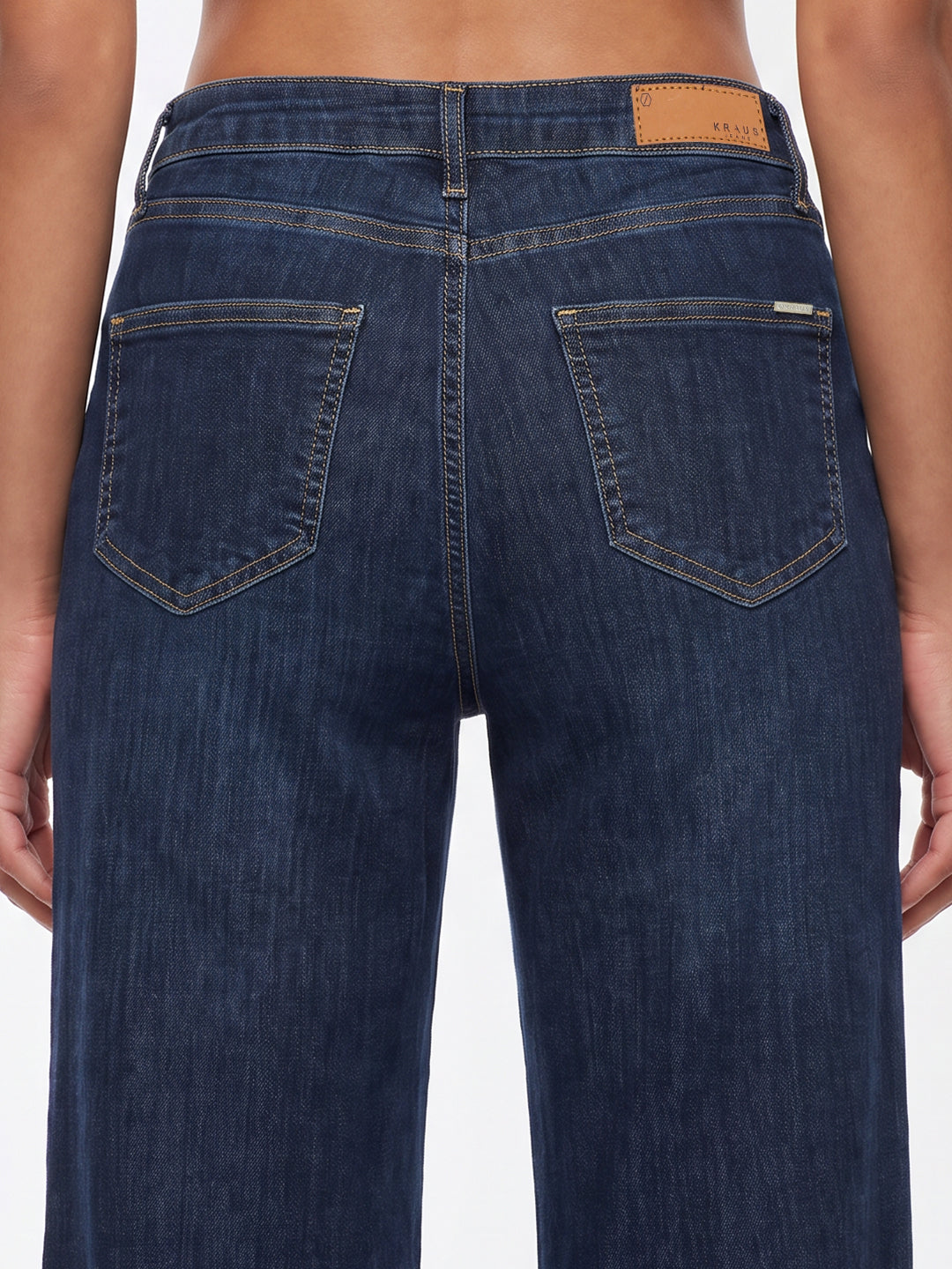 Dark Blue High-Rise Super Wide Leg Jeans