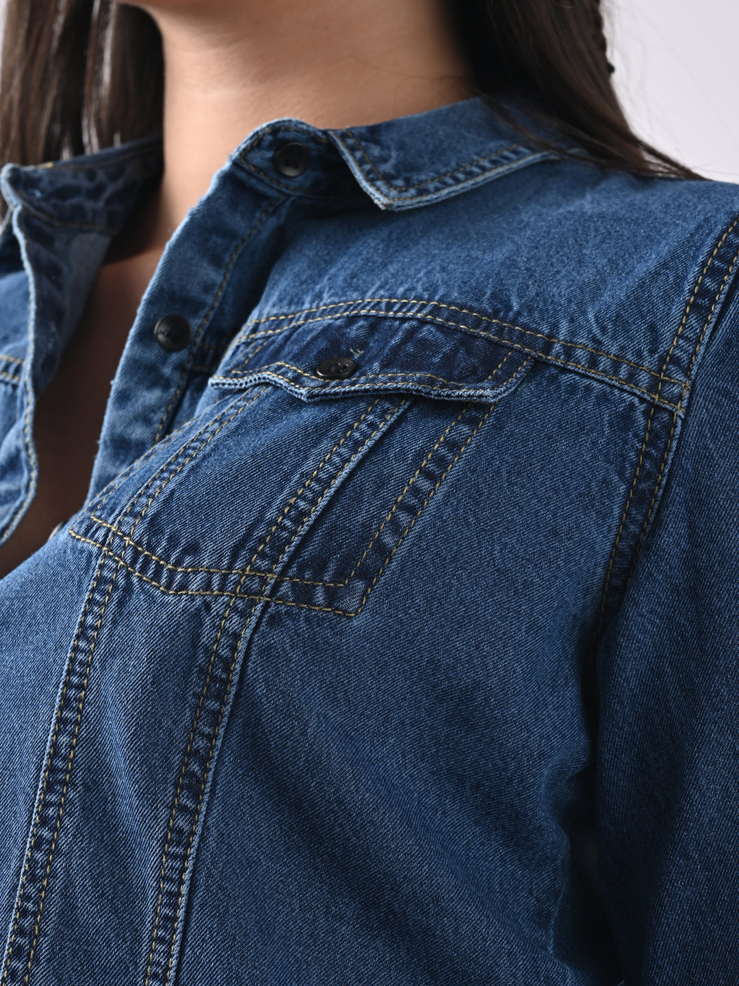 Women Solid Denim Jacket