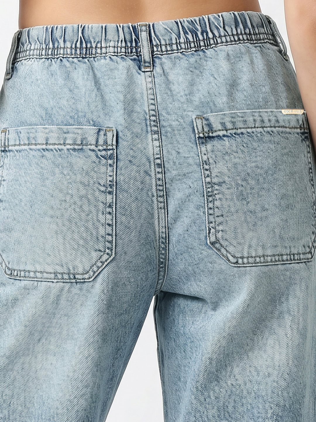 Women Light Blue High-Rise Wide Leg Jeans