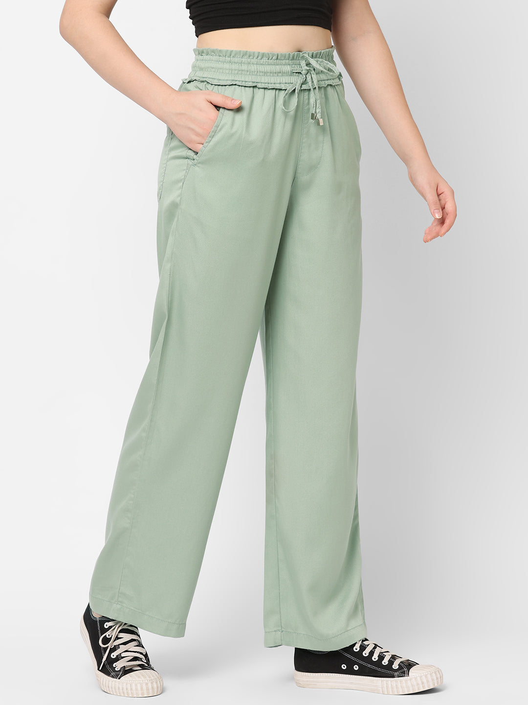 Women High-Rise Wide Leg Trousers
