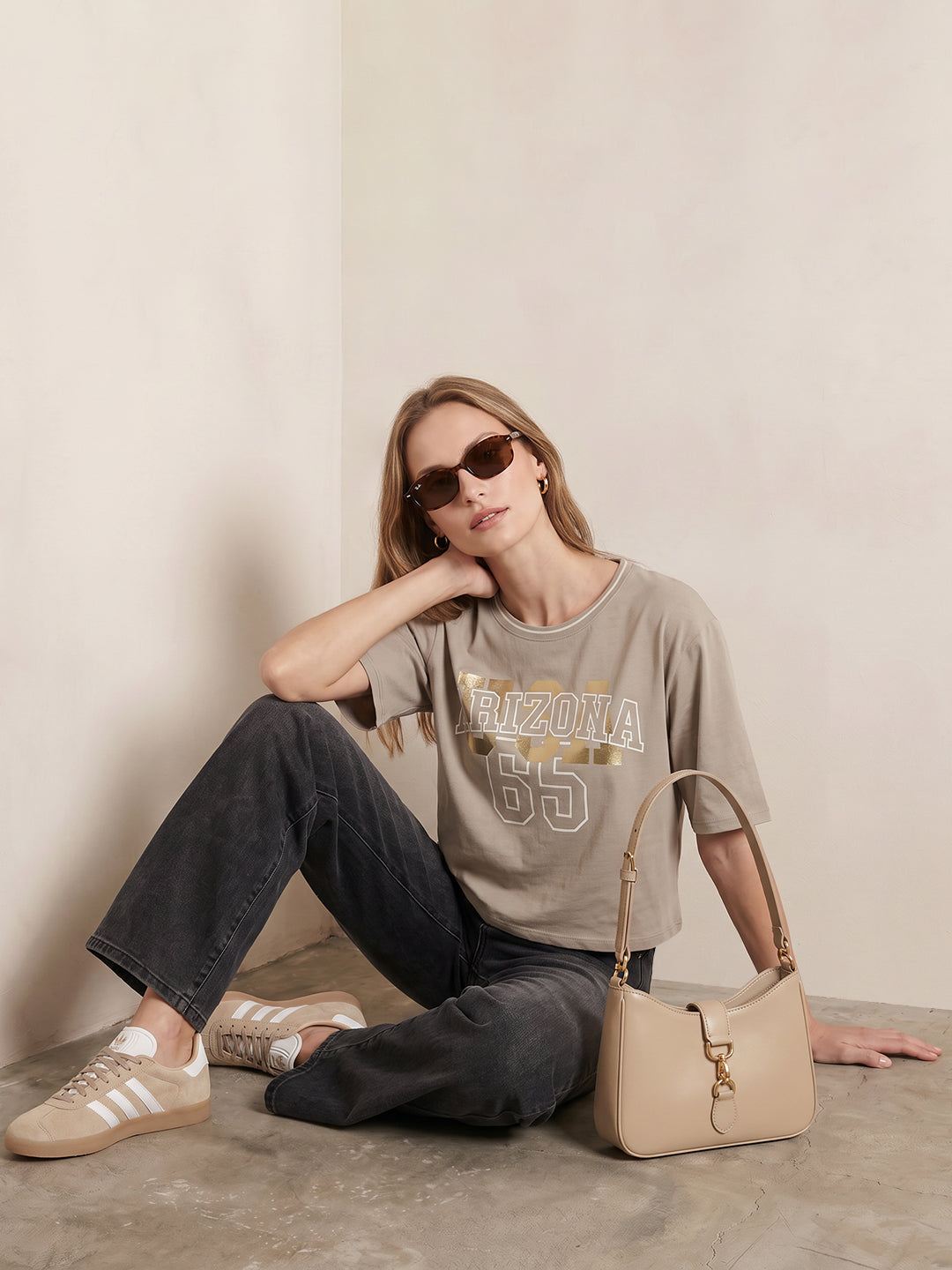 Women Light Oyester Graphic Genz Tees