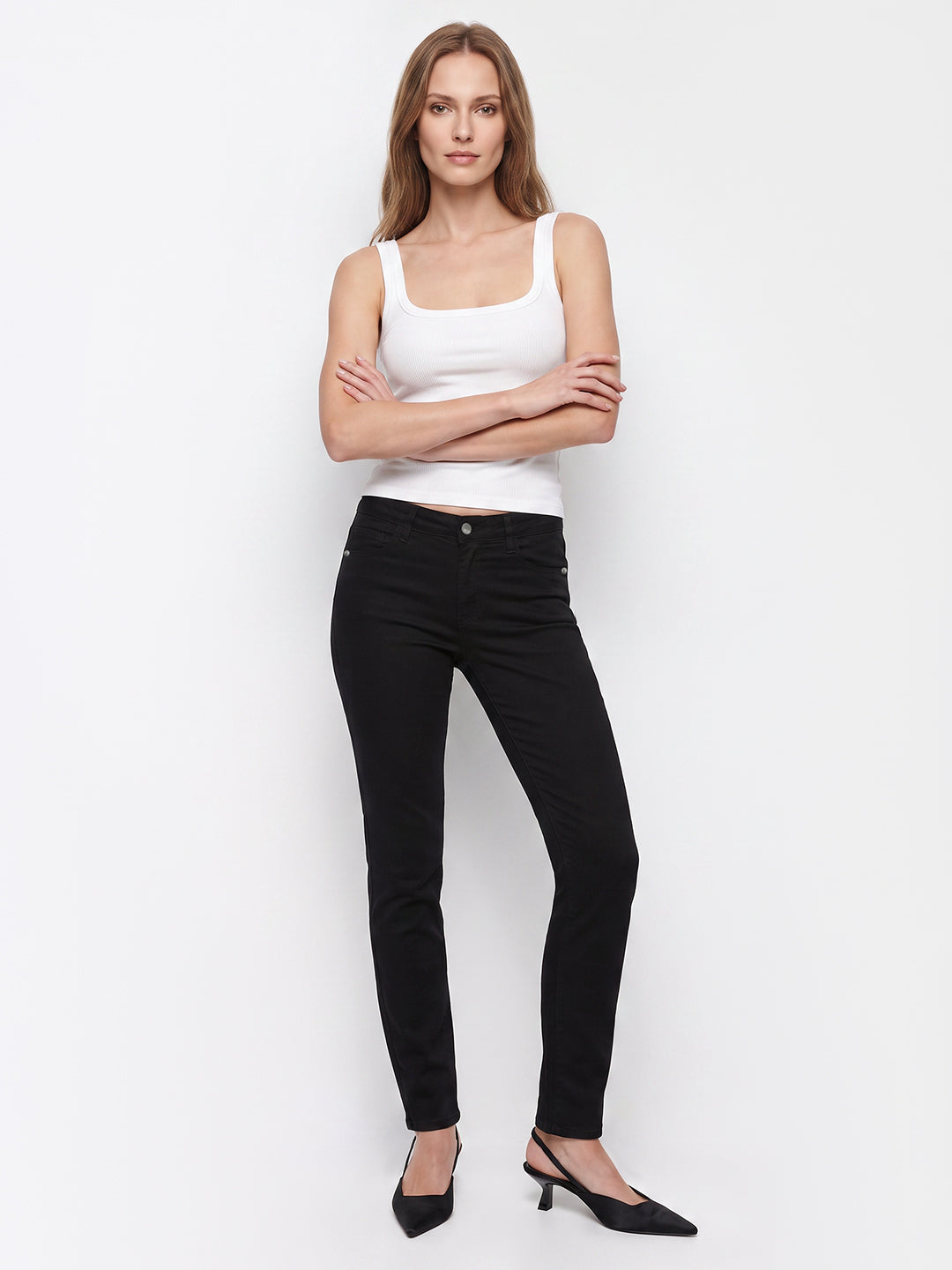 Women Black Sky High Skinny Jeans
