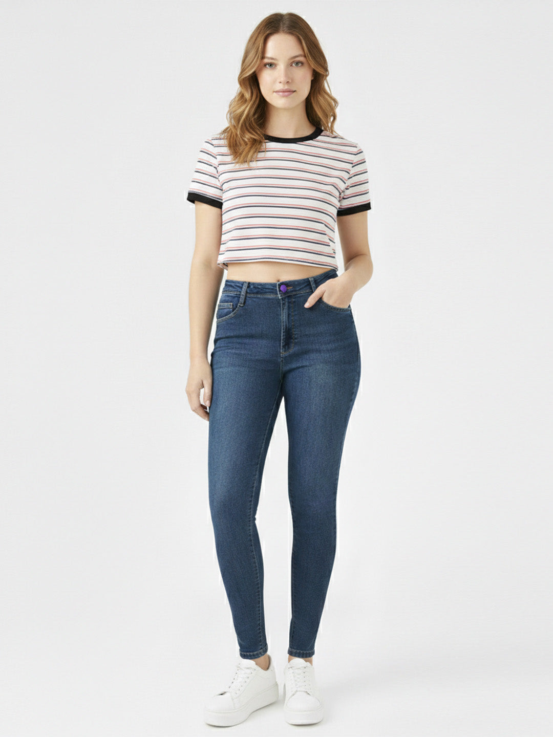 Women Blue High-Rise Skinny Jeans