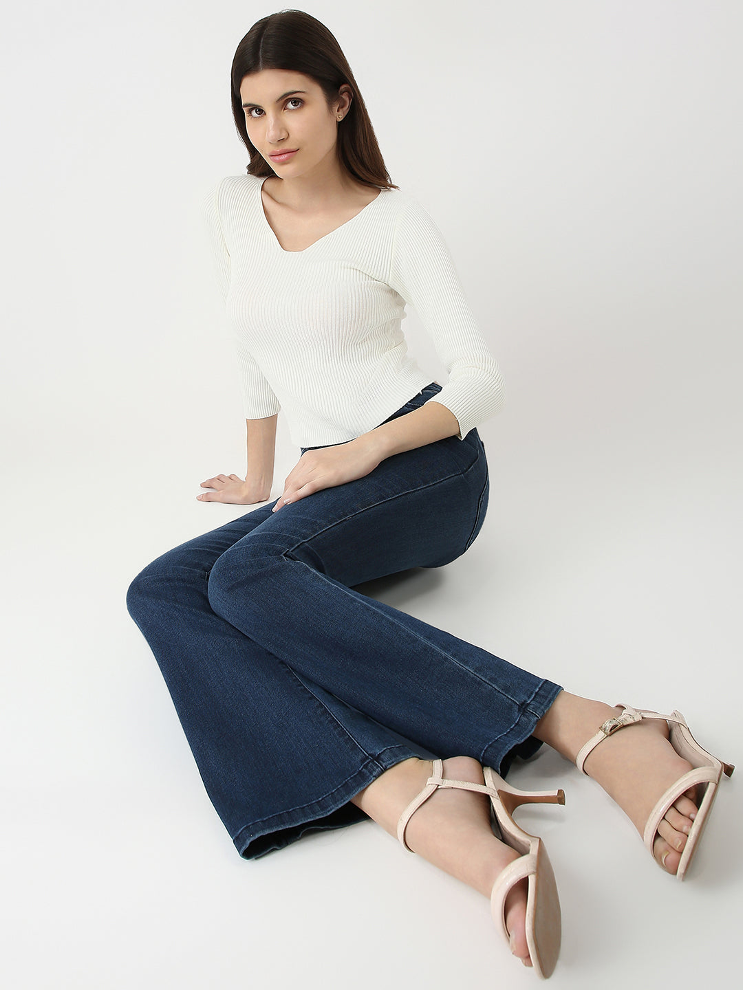 Women Slim Fit Flat Knit Top