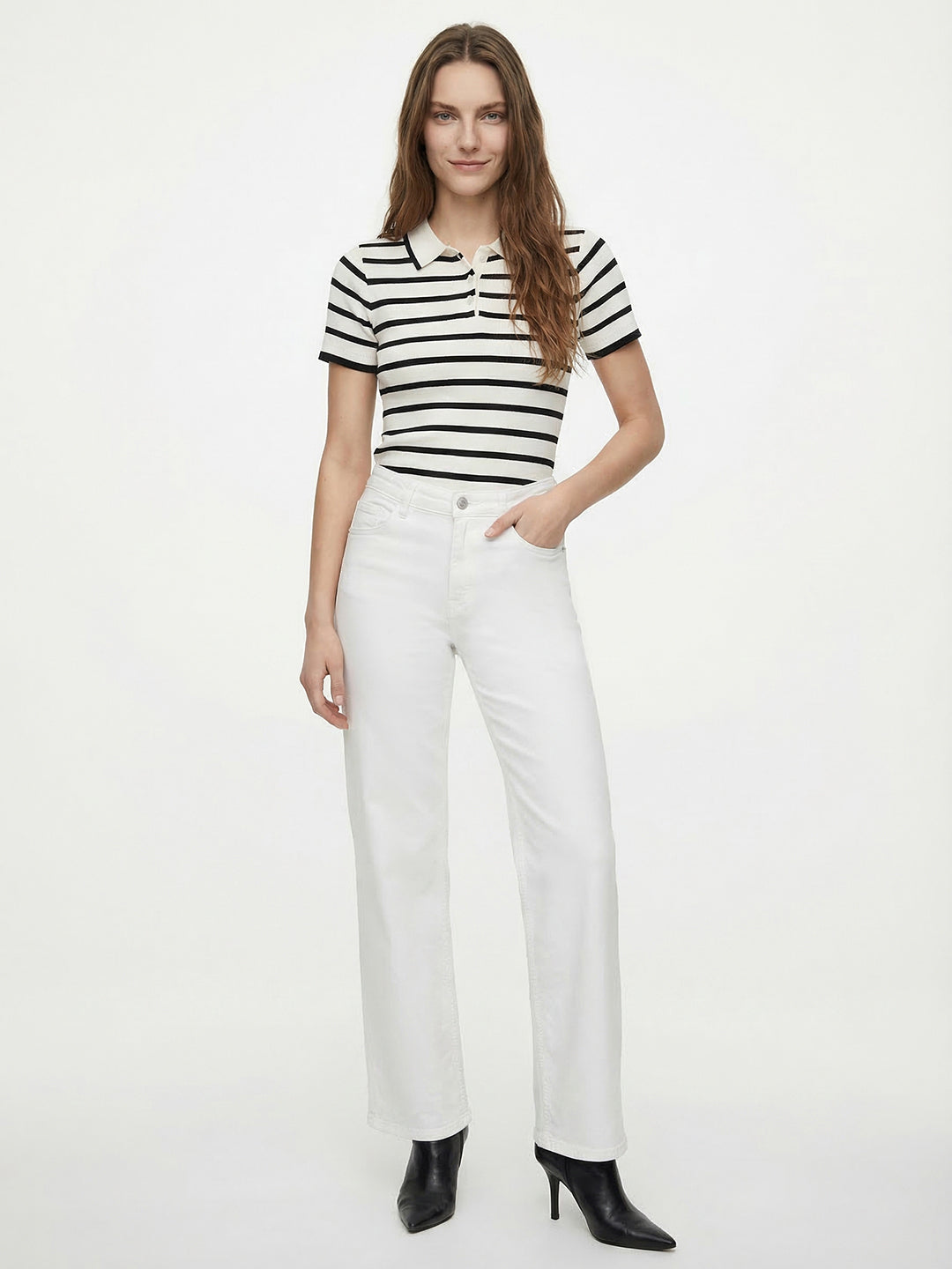 Women White High-Rise Baggy Jeans