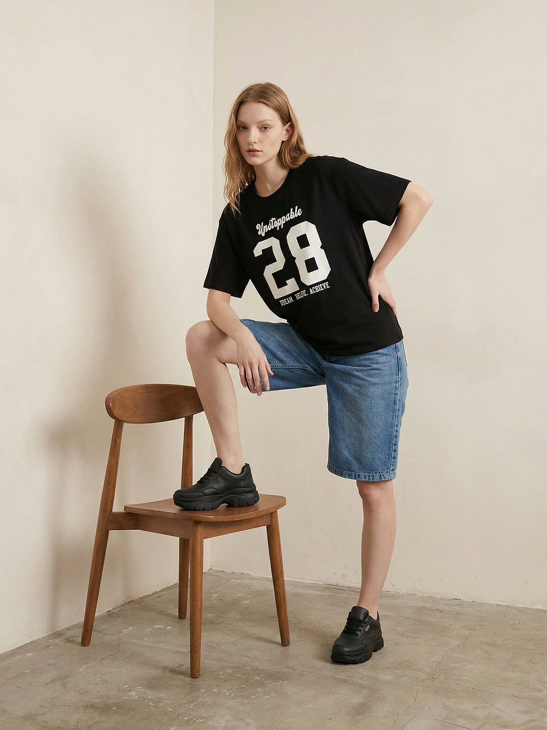 Women Black Oversized T-Shirt