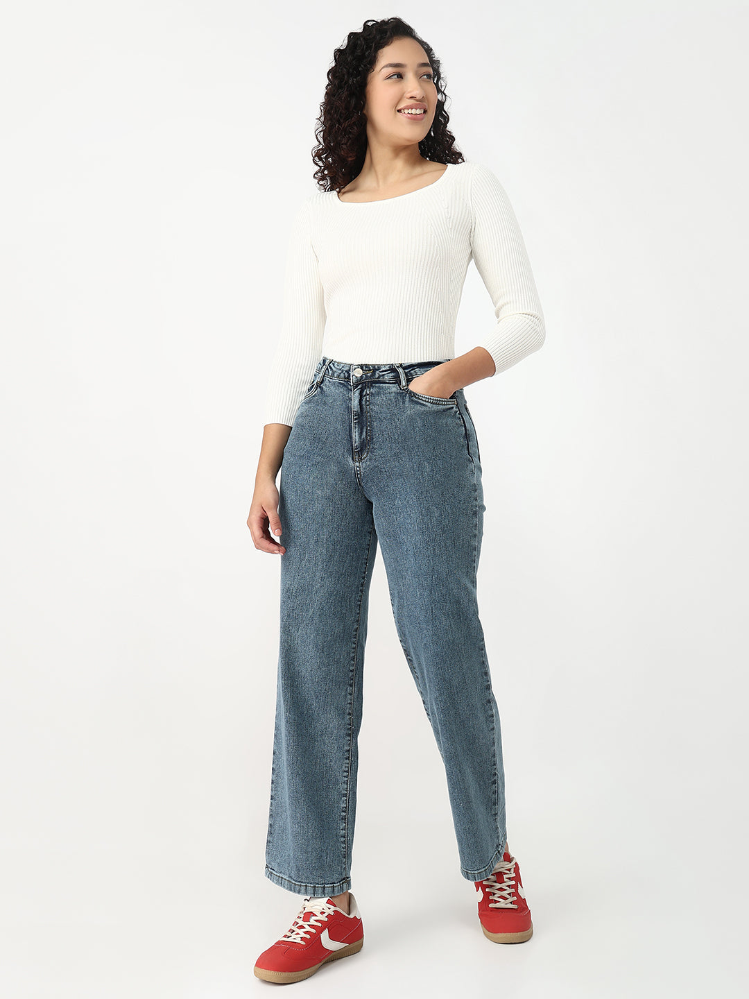 Blue High-Rise Baggy Jeans