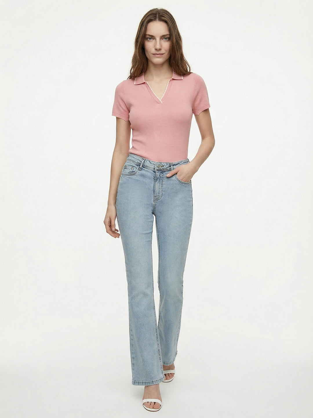 Women Light Blue High-Rise Flare Jeans