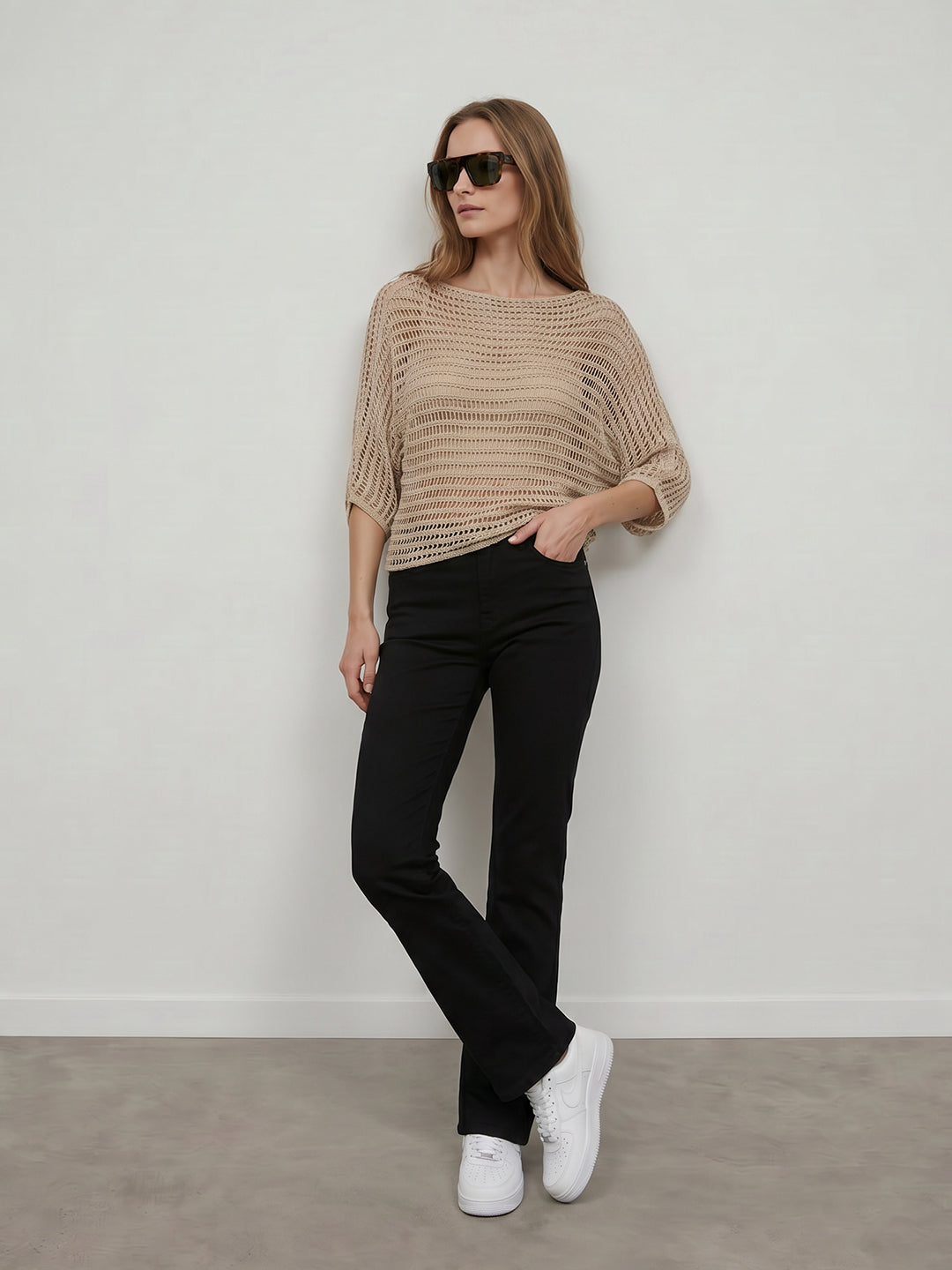 Women Champagne Batsleeve Top